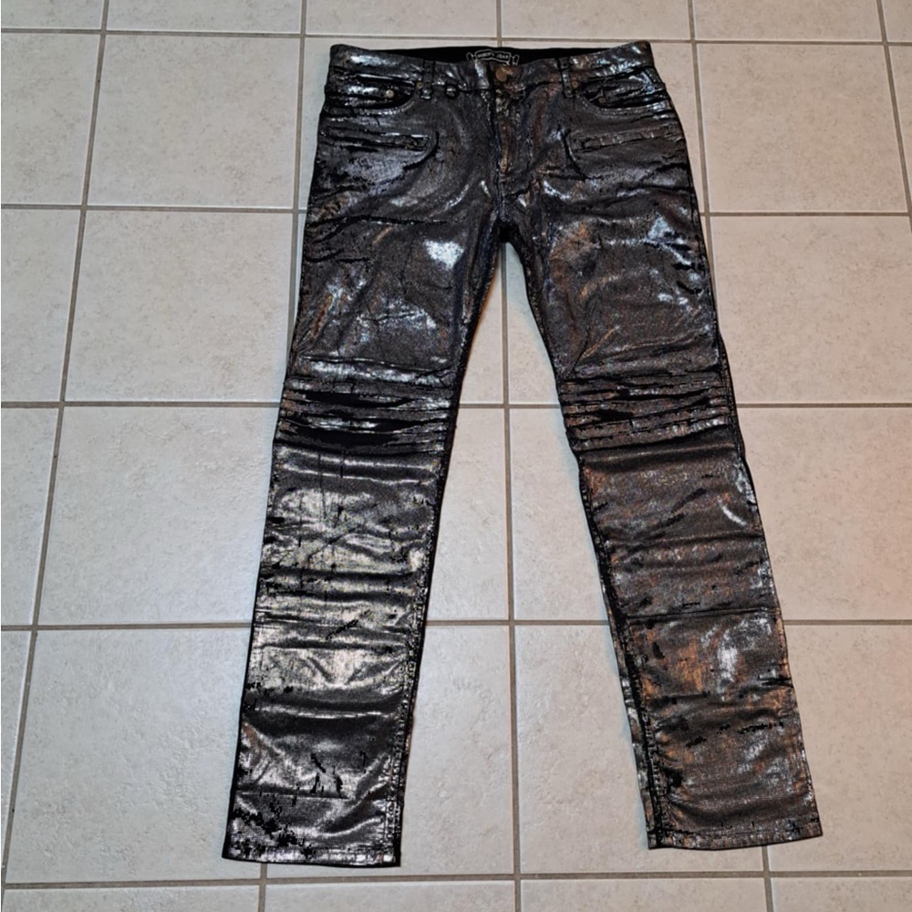 Robin's Jeans "Motard" Silver Metallic Jeans - Men's size 38